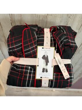 New Victorias Secret 2 Piece Long Sleeve Plaid Flannel Pajama Set Large Long